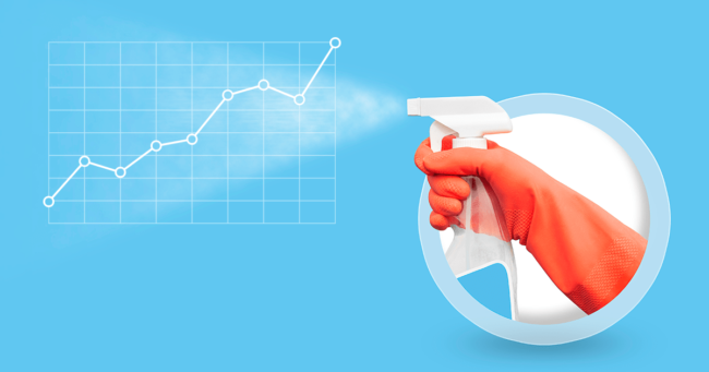 servicio de limpieza que incrementa las ventas grafica de ventas limpia